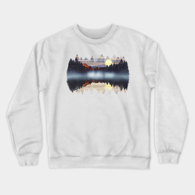 A very nice morning by the lake Crewneck Sweatshirt by cesartorresart